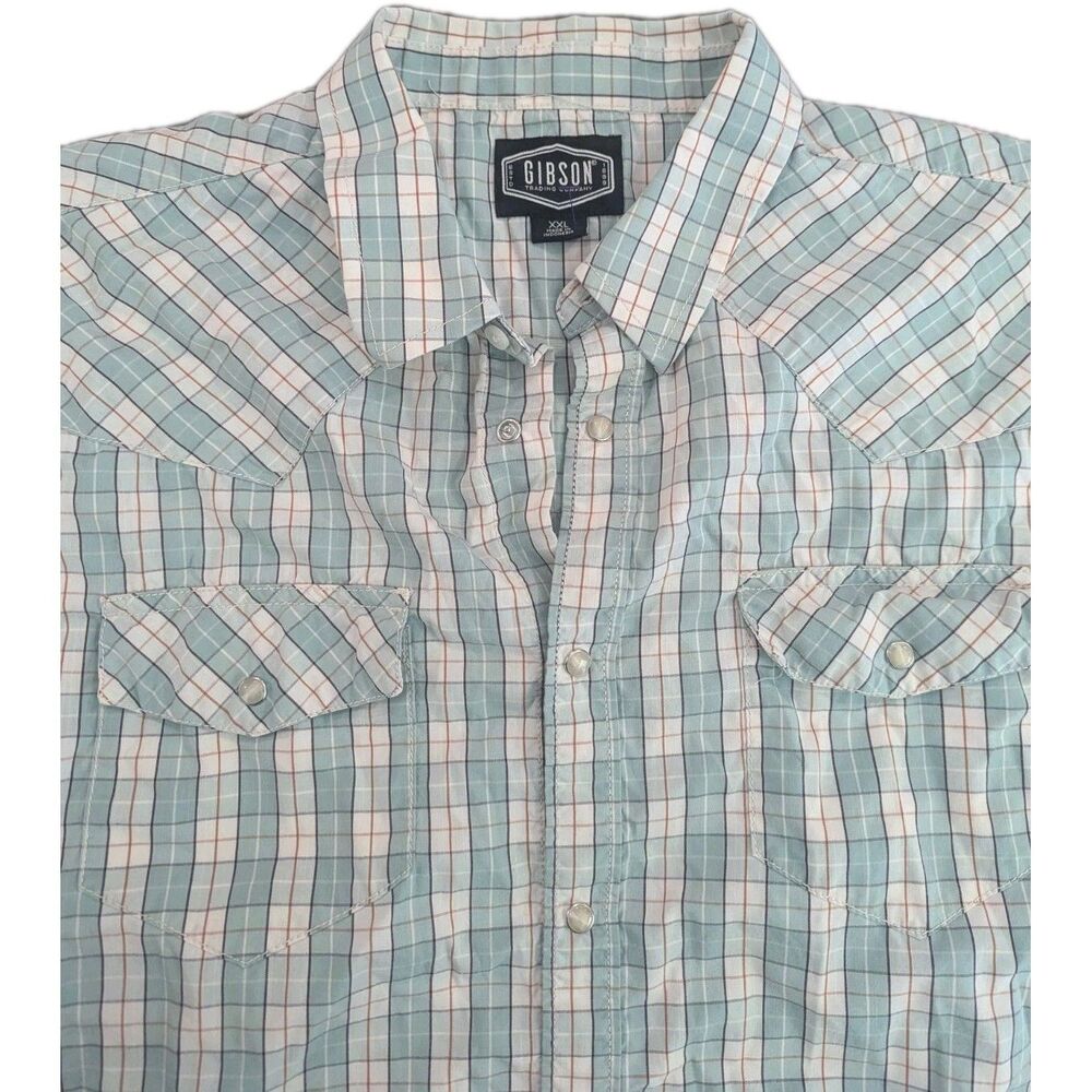 Gibson Trading‎ Company Pearl Snap Button Short Sleeve Shirt Size 2XL Good Cond.